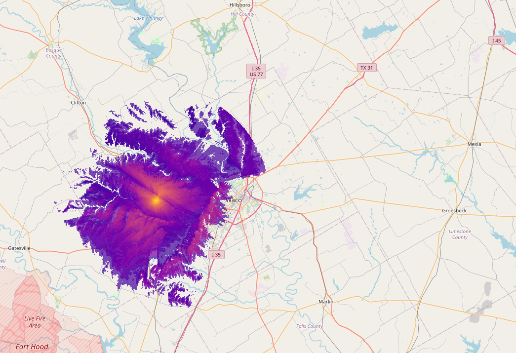 Range to Mesh Nodes @15 meters