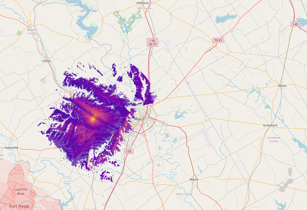 Range to Mesh Nodes with outside antennas